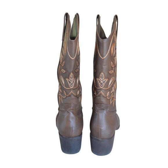IUV Women Embroidered Western Cowboy Boots Brown Size 10.5 Fall Casual Festival - Picture 5 of 9